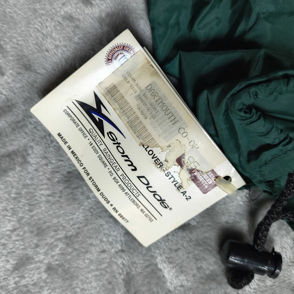 Vintage Dartmouth Storm Duds Rain Jacket Men XL Anorak Packable Pullover New - Picture 15 of 16
